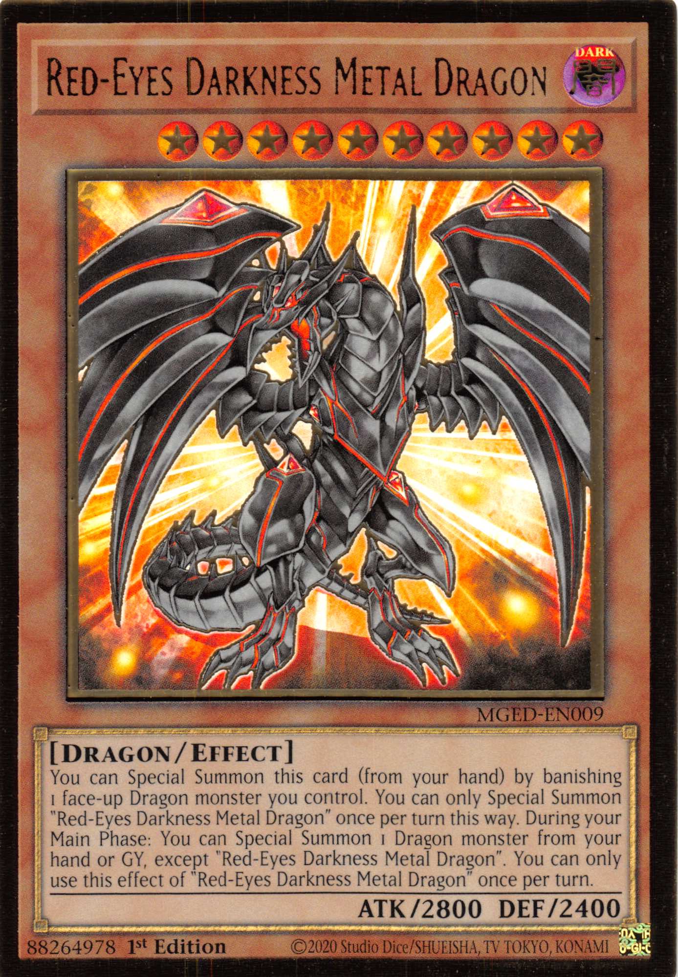 Red-Eyes Darkness Metal Dragon [MGED-EN009] Gold Rare | Dragon's Lair Comics and Fantasy Houston TX