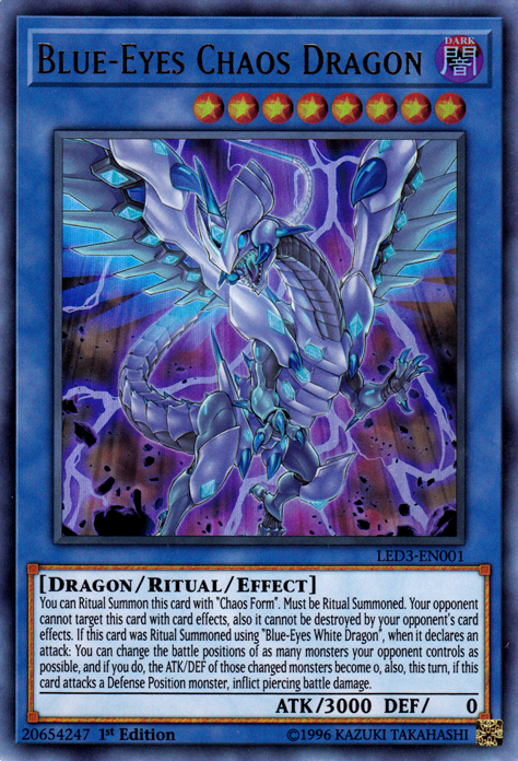 Blue-Eyes Chaos Dragon [LED3-EN001] Ultra Rare | Dragon's Lair Comics and Fantasy Houston TX