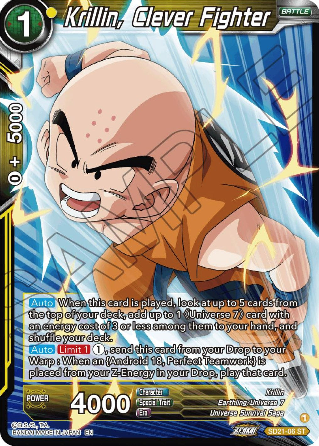 Krillin, Clever Fighter (Starter Deck Exclusive) (SD21-06) [Power Absorbed] | Dragon's Lair Comics and Fantasy Houston TX