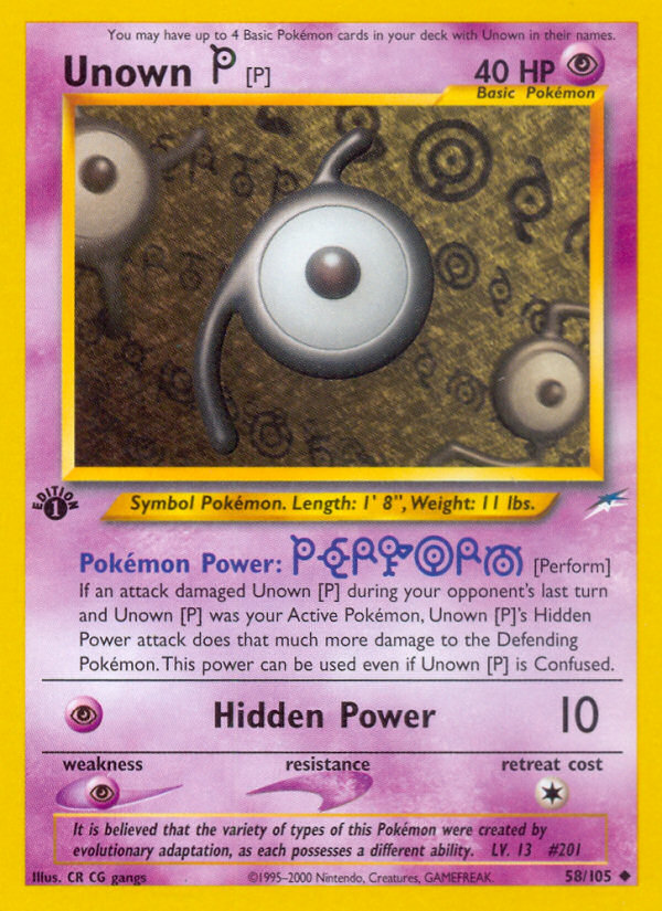 Unown [P] (58/105) [Neo Destiny 1st Edition] | Dragon's Lair Comics and Fantasy Houston TX