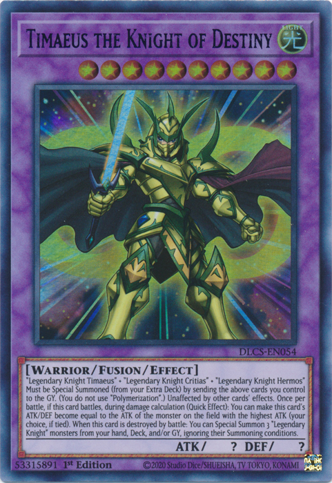 Timaeus the Knight of Destiny (Blue) [DLCS-EN054] Ultra Rare | Dragon's Lair Comics and Fantasy Houston TX