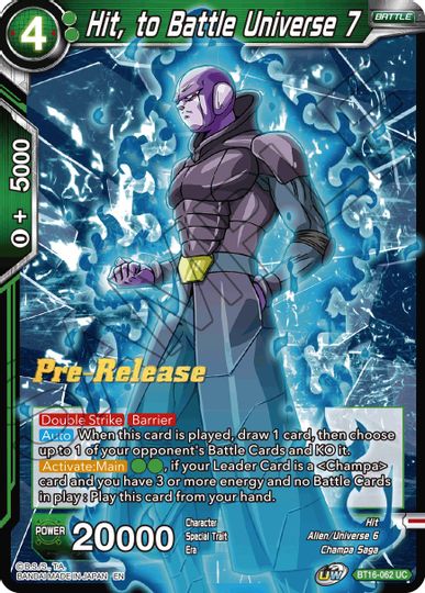 Hit, to Battle Universe 7 (BT16-062) [Realm of the Gods Prerelease Promos] | Dragon's Lair Comics and Fantasy Houston TX