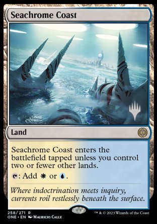 Seachrome Coast (Promo Pack) [Phyrexia: All Will Be One Promos] | Dragon's Lair Comics and Fantasy Houston TX