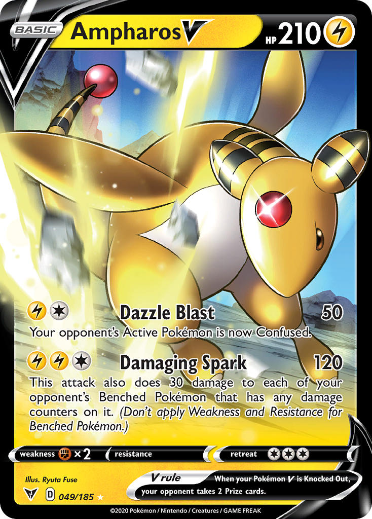 Ampharos V (049/185) [Sword & Shield: Vivid Voltage] | Dragon's Lair Comics and Fantasy Houston TX