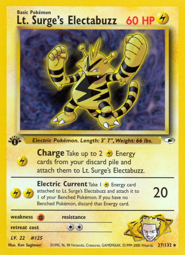 Lt. Surge's Electabuzz (27/132) [Gym Heroes 1st Edition] | Dragon's Lair Comics and Fantasy Houston TX