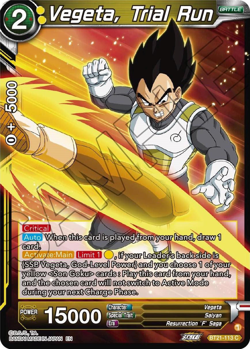 Vegeta, Trial Run (BT21-113) [Wild Resurgence] | Dragon's Lair Comics and Fantasy Houston TX