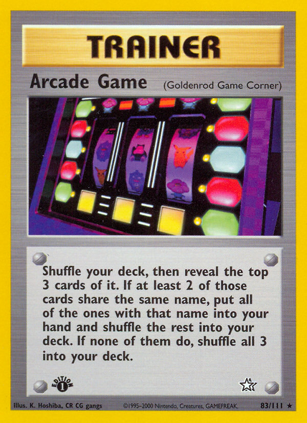 Arcade Game (83/111) [Neo Genesis 1st Edition] | Dragon's Lair Comics and Fantasy Houston TX