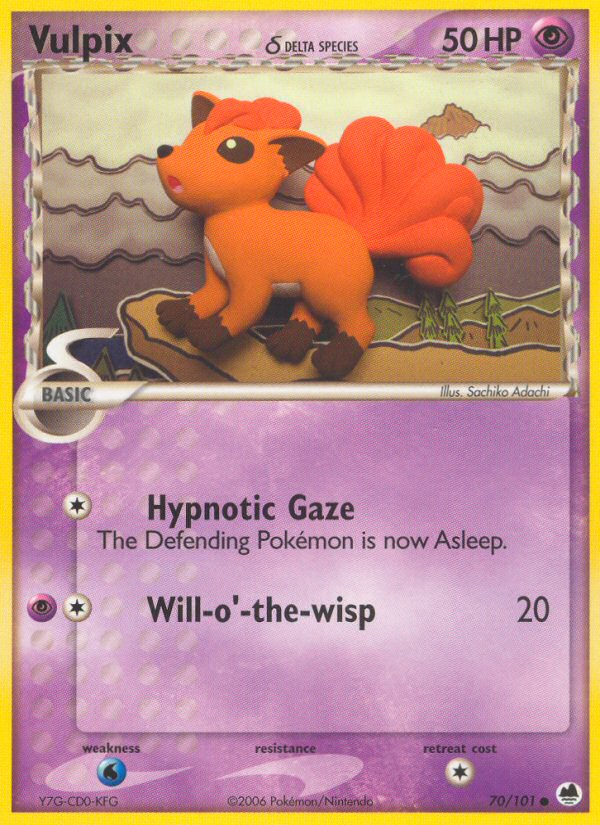 Vulpix (70/101) (Delta Species) [EX: Dragon Frontiers] | Dragon's Lair Comics and Fantasy Houston TX