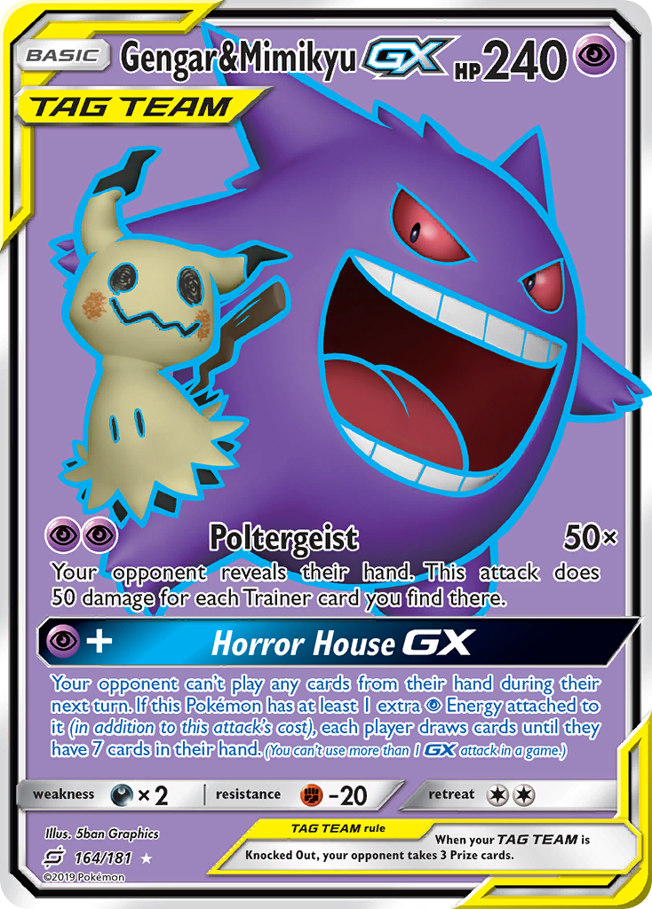 Gengar & Mimikyu GX (164/181) [Sun & Moon: Team Up] | Dragon's Lair Comics and Fantasy Houston TX