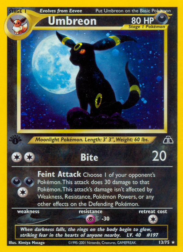 Umbreon (13/75) [Neo Discovery 1st Edition] | Dragon's Lair Comics and Fantasy Houston TX