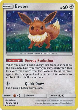 Eevee (101/149) (Cosmos Holo) [Sun & Moon: Base Set] | Dragon's Lair Comics and Fantasy Houston TX