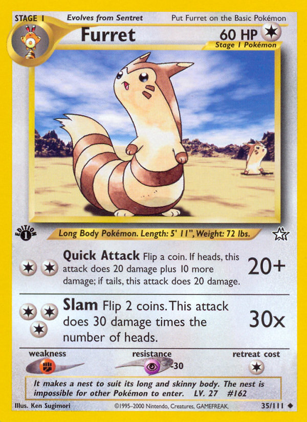 Furret (35/111) [Neo Genesis 1st Edition] | Dragon's Lair Comics and Fantasy Houston TX