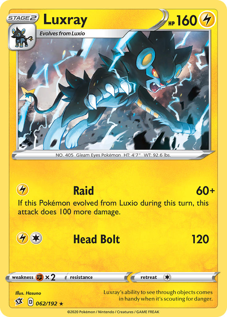 Luxray (062/192) (Theme Deck Exclusive) [Sword & Shield: Rebel Clash] | Dragon's Lair Comics and Fantasy Houston TX