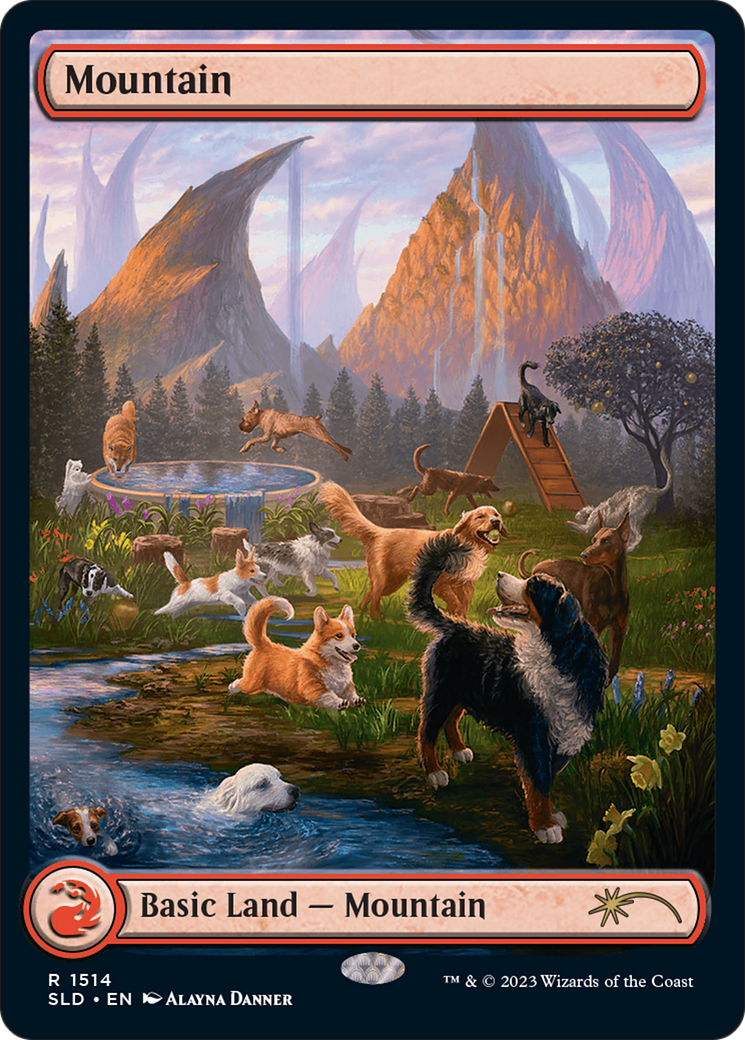 Mountain (1514) [Secret Lair Commander Deck: Raining Cats and Dogs] | Dragon's Lair Comics and Fantasy Houston TX