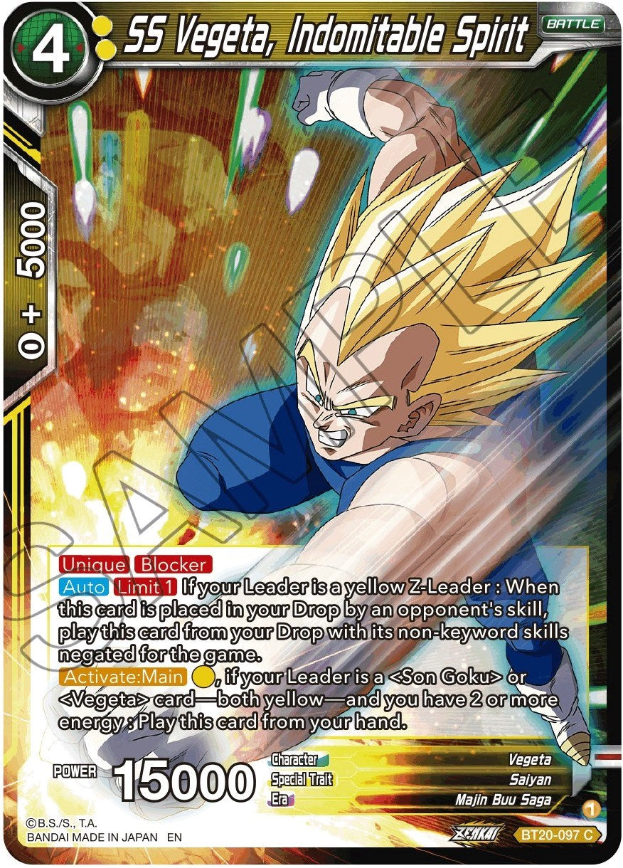 SS Vegeta, Indomitable Spirit (BT20-097) [Power Absorbed] | Dragon's Lair Comics and Fantasy Houston TX