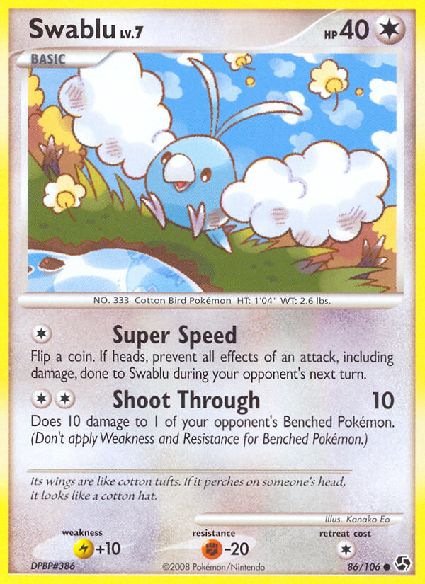 Swablu (86/106) [Diamond & Pearl: Great Encounters] | Dragon's Lair Comics and Fantasy Houston TX