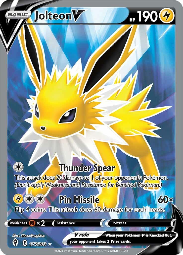 Jolteon V (177/203) [Sword & Shield: Evolving Skies] | Dragon's Lair Comics and Fantasy Houston TX