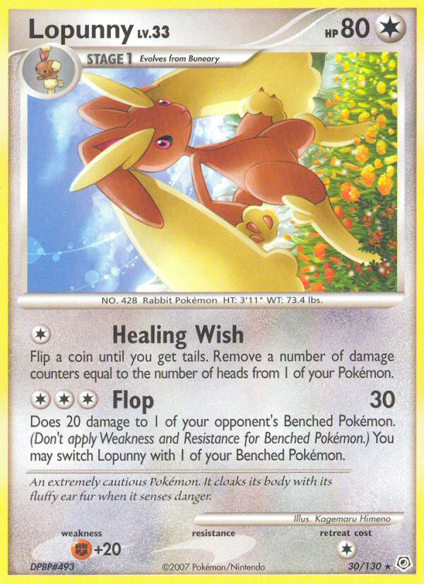 Lopunny (30/130) [Diamond & Pearl: Base Set] | Dragon's Lair Comics and Fantasy Houston TX