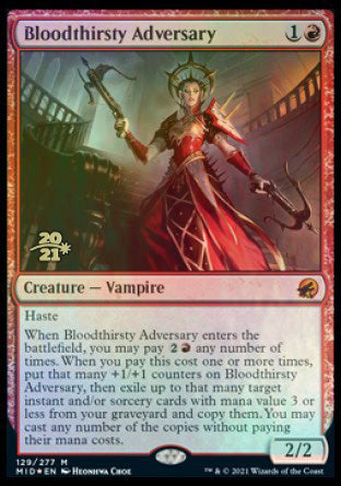 Bloodthirsty Adversary [Innistrad: Midnight Hunt Prerelease Promos] | Dragon's Lair Comics and Fantasy Houston TX