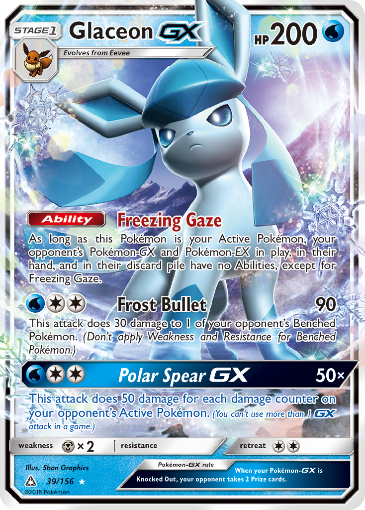 Glaceon GX (39/156) [Sun & Moon: Ultra Prism] | Dragon's Lair Comics and Fantasy Houston TX