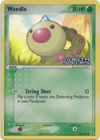 Weedle (87/113) (Stamped) [EX: Delta Species] | Dragon's Lair Comics and Fantasy Houston TX