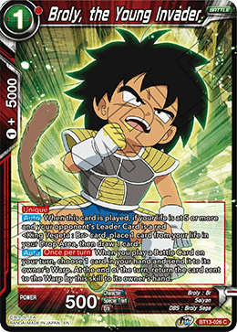 Broly, the Young Invader (Common) (BT13-026) [Supreme Rivalry] | Dragon's Lair Comics and Fantasy Houston TX