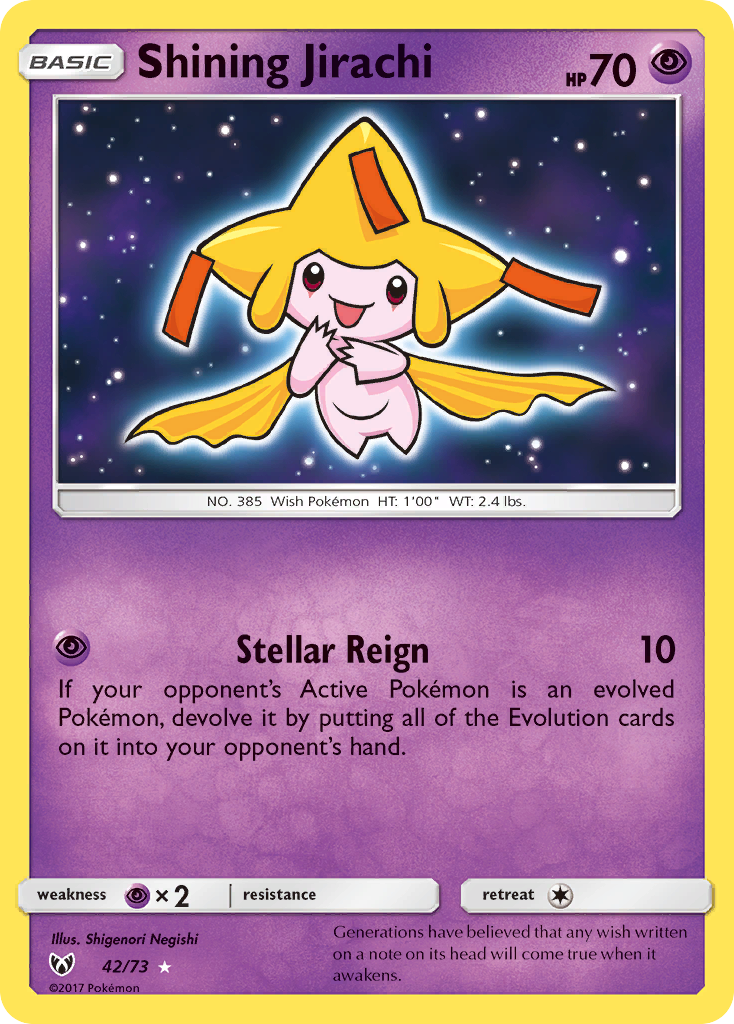 Shining Jirachi (42/73) [Sun & Moon: Shining Legends] | Dragon's Lair Comics and Fantasy Houston TX