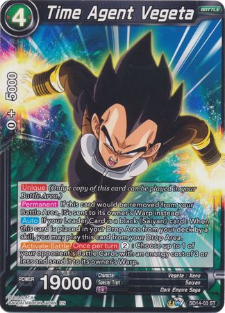 Time Agent Vegeta (Starter Deck - Saiyan Wonder) (SD14-03) [Rise of the Unison Warrior] | Dragon's Lair Comics and Fantasy Houston TX