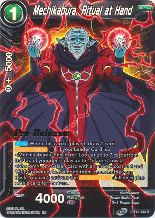 Mechikabura, Ritual at Hand (BT13-143) [Supreme Rivalry Prerelease Promos] | Dragon's Lair Comics and Fantasy Houston TX