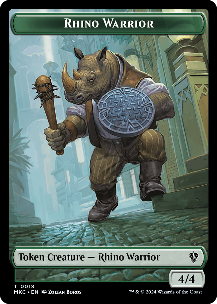 Thopter // Rhino Warrior Double-Sided Token [Murders at Karlov Manor Commander Tokens] | Dragon's Lair Comics and Fantasy Houston TX