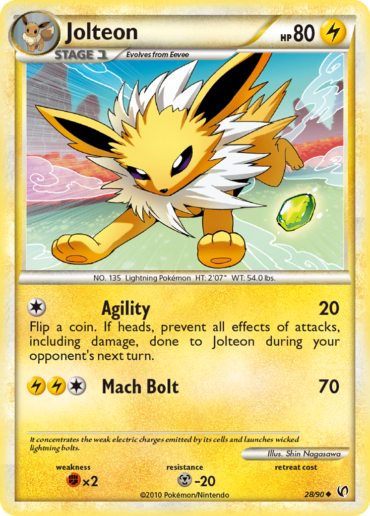 Jolteon (28/90) [HeartGold & SoulSilver: Undaunted] | Dragon's Lair Comics and Fantasy Houston TX