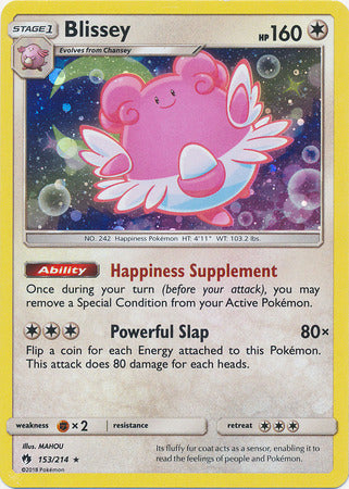 Blissey (153/214) (Cosmos Holo) [Sun & Moon: Lost Thunder] | Dragon's Lair Comics and Fantasy Houston TX