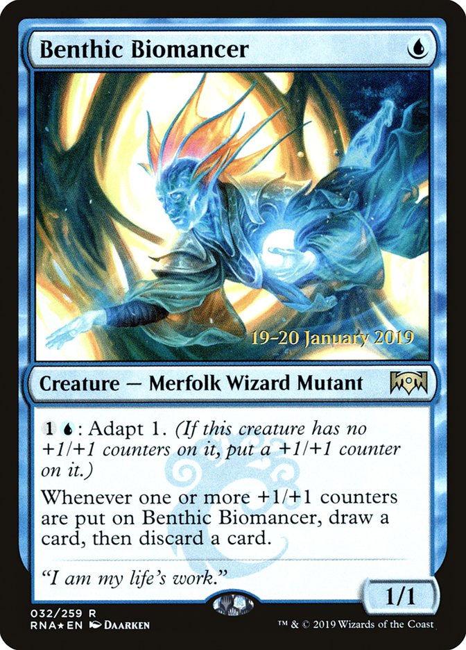 Benthic Biomancer [Ravnica Allegiance Prerelease Promos] | Dragon's Lair Comics and Fantasy Houston TX