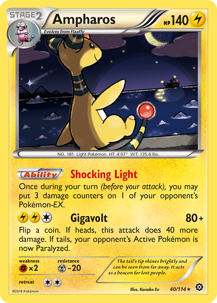 Ampharos (40/114) [XY: Steam Siege] | Dragon's Lair Comics and Fantasy Houston TX