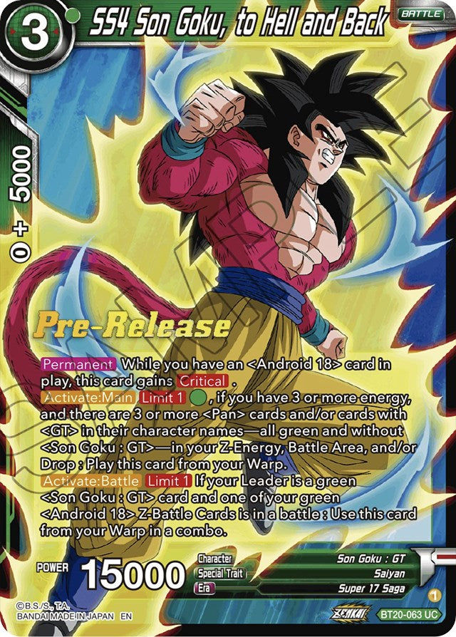 SS4 Son Goku, to Hell and Back (BT20-063) [Power Absorbed Prerelease Promos] | Dragon's Lair Comics and Fantasy Houston TX