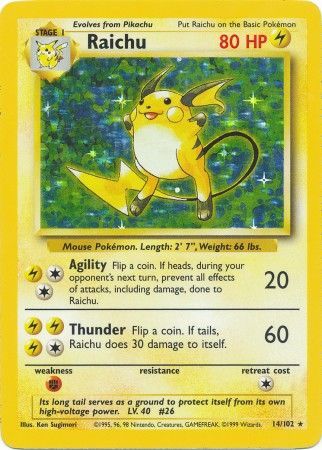 Raichu (14/102) [Base Set Unlimited] | Dragon's Lair Comics and Fantasy Houston TX