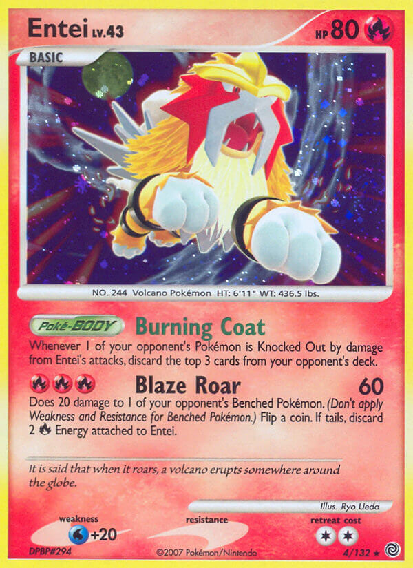 Entei (4/132) (Cracked Ice Holo) [Diamond & Pearl: Secret Wonders] | Dragon's Lair Comics and Fantasy Houston TX