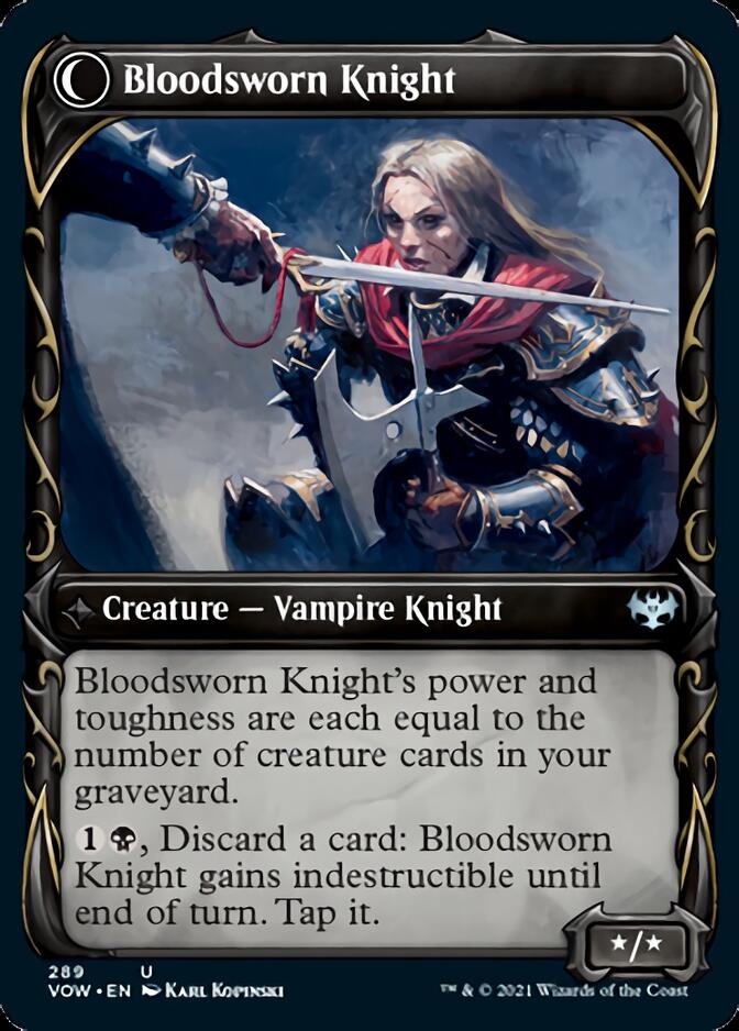 Bloodsworn Squire // Bloodsworn Knight (Showcase Fang Frame) [Innistrad: Crimson Vow] | Dragon's Lair Comics and Fantasy Houston TX