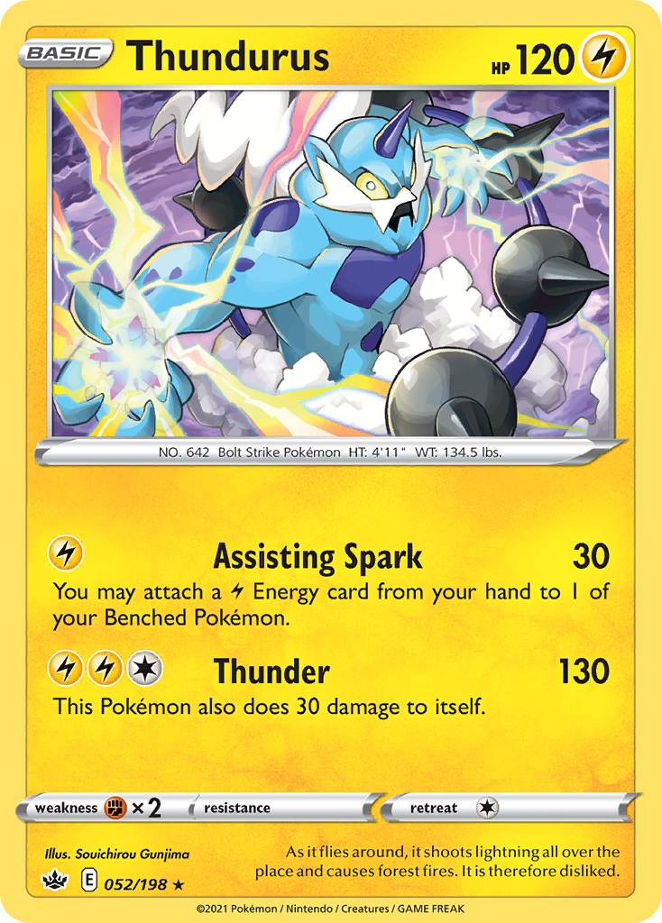 Thundurus (052/198) (Theme Deck Exclusive) [Sword & Shield: Chilling Reign] | Dragon's Lair Comics and Fantasy Houston TX