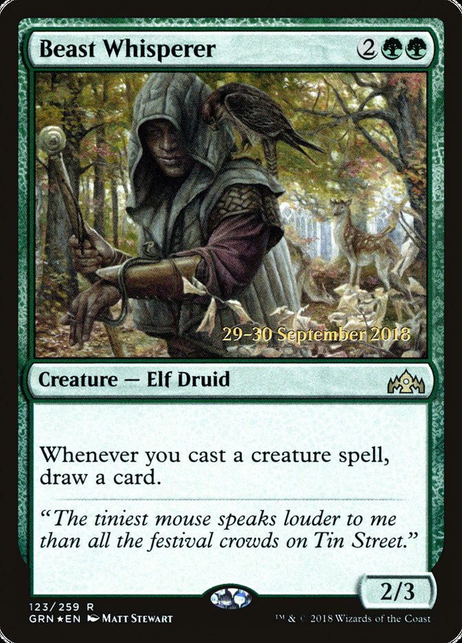 Beast Whisperer [Guilds of Ravnica Prerelease Promos] | Dragon's Lair Comics and Fantasy Houston TX