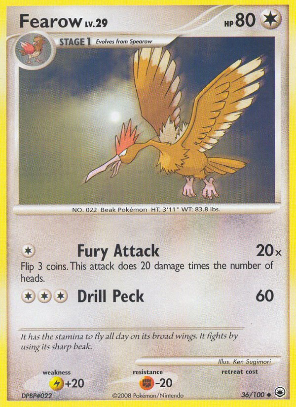 Fearow (36/100) [Diamond & Pearl: Majestic Dawn] | Dragon's Lair Comics and Fantasy Houston TX