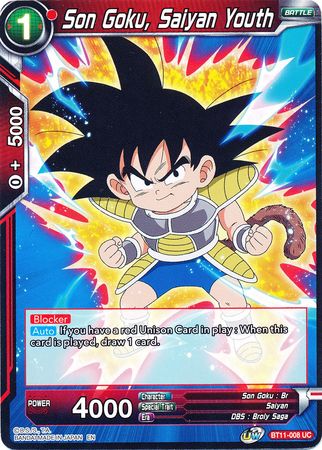 Son Goku, Saiyan Youth (BT11-008) [Vermilion Bloodline] | Dragon's Lair Comics and Fantasy Houston TX