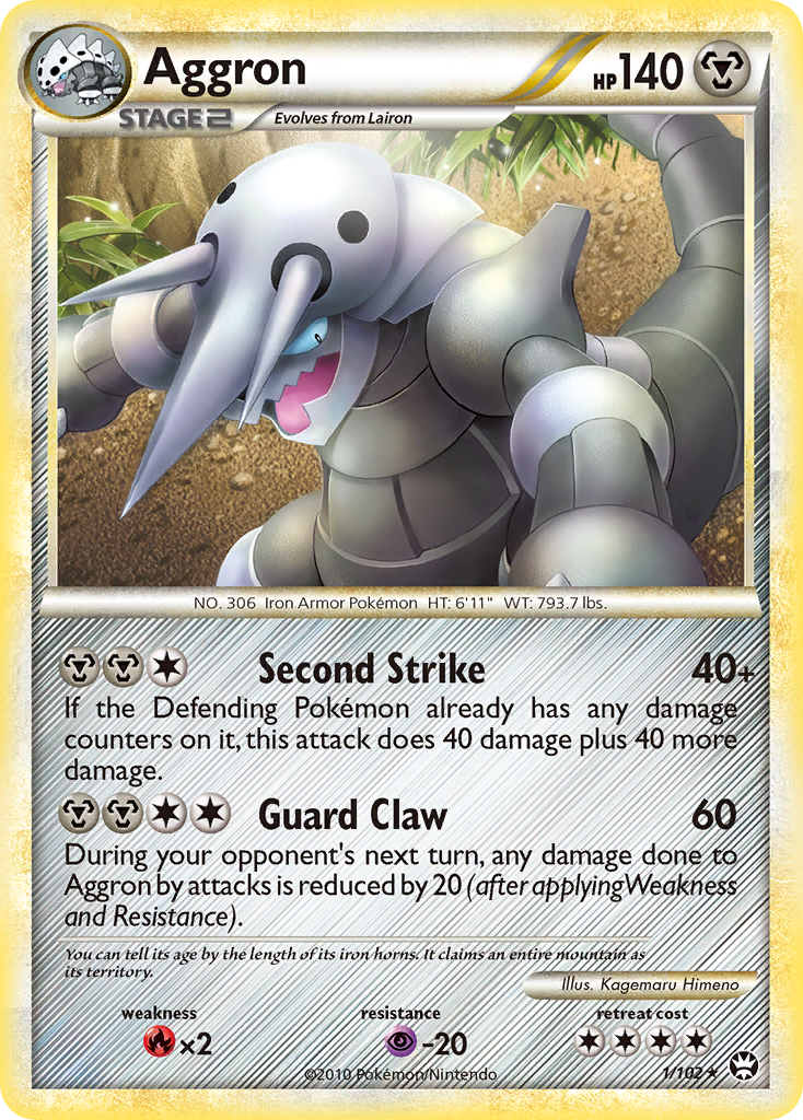 Aggron (1/102) [HeartGold & SoulSilver: Triumphant] | Dragon's Lair Comics and Fantasy Houston TX