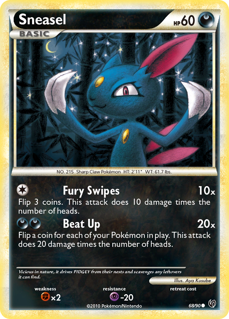 Sneasel (68/90) [HeartGold & SoulSilver: Undaunted] | Dragon's Lair Comics and Fantasy Houston TX