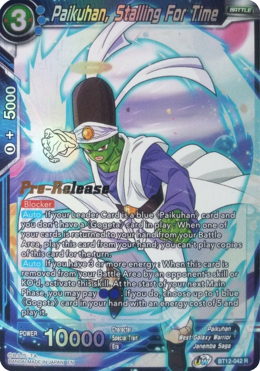 Paikuhan, Stalling for Time (BT12-042) [Vicious Rejuvenation Prerelease Promos] | Dragon's Lair Comics and Fantasy Houston TX