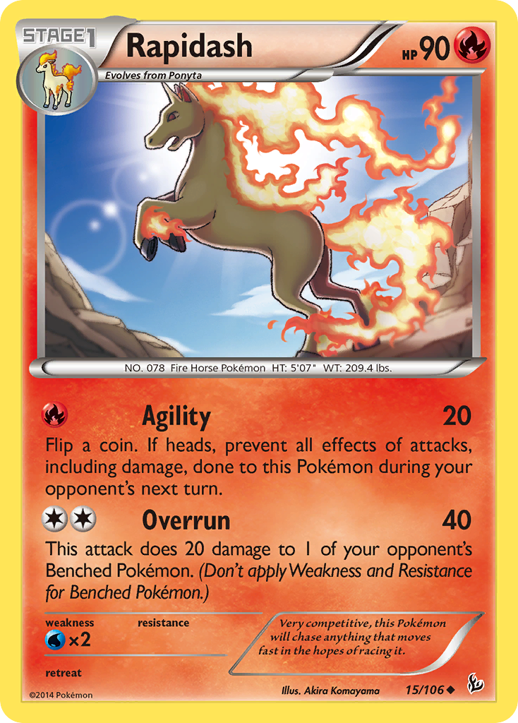 Rapidash (15/106) [XY: Flashfire] | Dragon's Lair Comics and Fantasy Houston TX