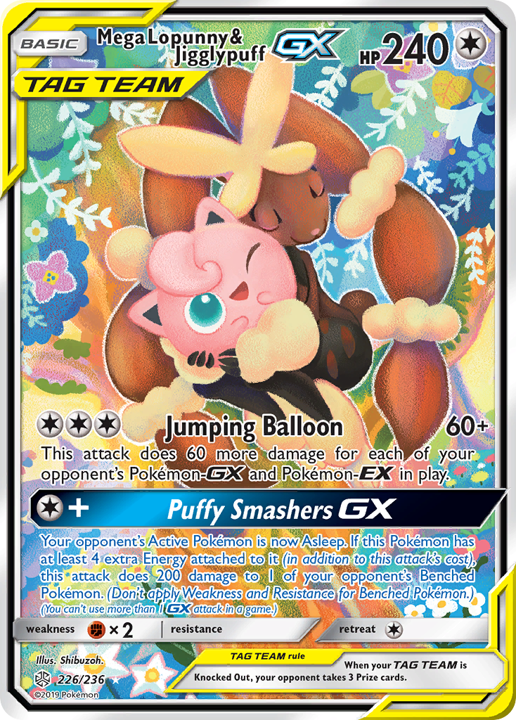 Mega Lopunny & Jigglypuff GX (226/236) [Sun & Moon: Cosmic Eclipse] | Dragon's Lair Comics and Fantasy Houston TX