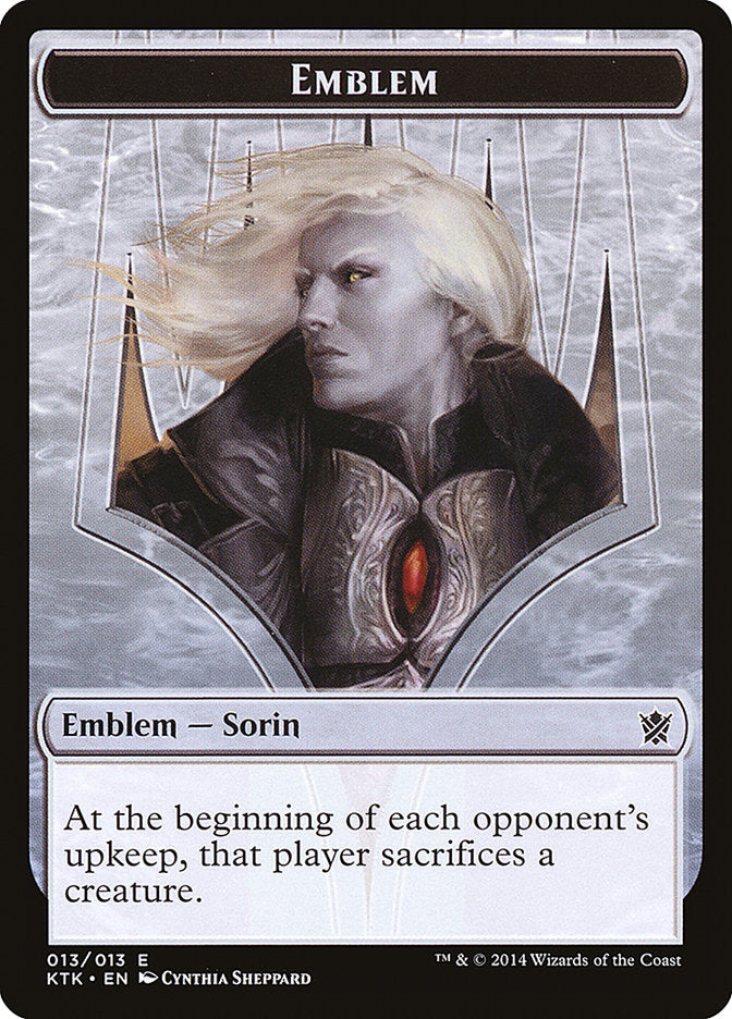 Sorin, Solemn Visitor Emblem [Khans of Tarkir Tokens] | Dragon's Lair Comics and Fantasy Houston TX