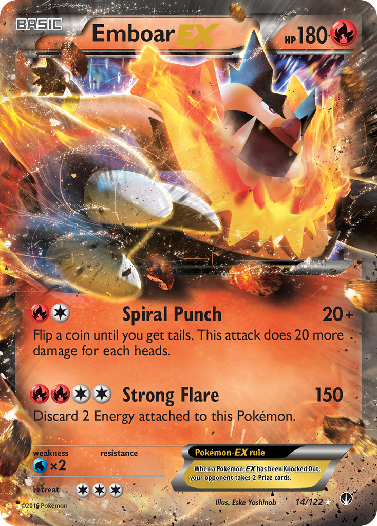 Emboar EX (14/122) [XY: BREAKpoint] | Dragon's Lair Comics and Fantasy Houston TX