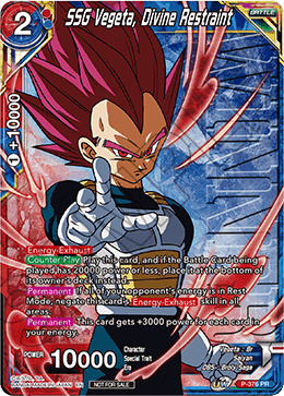 SSG Vegeta, Divine Restraint (Unison Warrior Series Boost Tournament Pack Vol. 7 - Winner) (P-376) [Tournament Promotion Cards] | Dragon's Lair Comics and Fantasy Houston TX